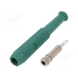 10 pcs : MKU 1 GN - Socket, 2mm banana, 6A, 60VDC, Overall len: 39mm, green, on cable