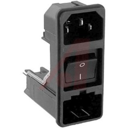 1 pcs - Schurter C14 Snap-In IEC Connector Male, 10A, 125 V, 250 V, Fuse Size 5 x 20mm