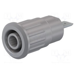 10 pcs : 49.7079-28 - Socket, 4mm banana, 24A, 1kV, Cutout: Ø12.2mm, grey, nickel plated