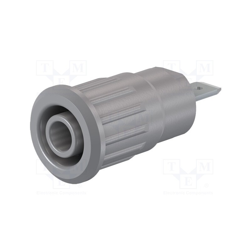 10 pcs : 49.7079-28 - Socket, 4mm banana, 24A, 1kV, Cutout: Ø12.2mm, grey, nickel plated