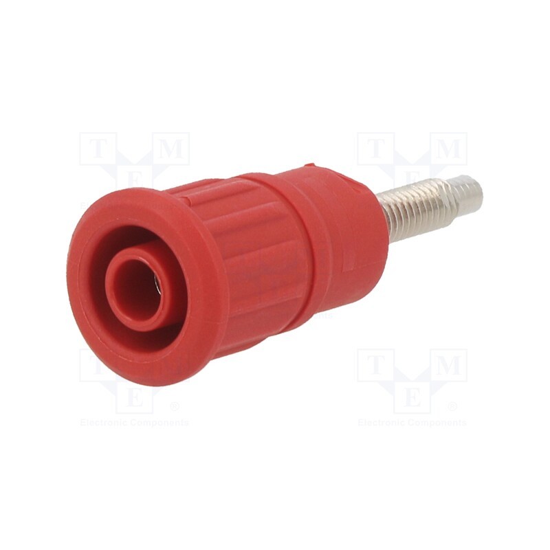 10 pcs : 49.7036-22 - Socket, 4mm banana, 32A, 1kV, red, on panel,push-in