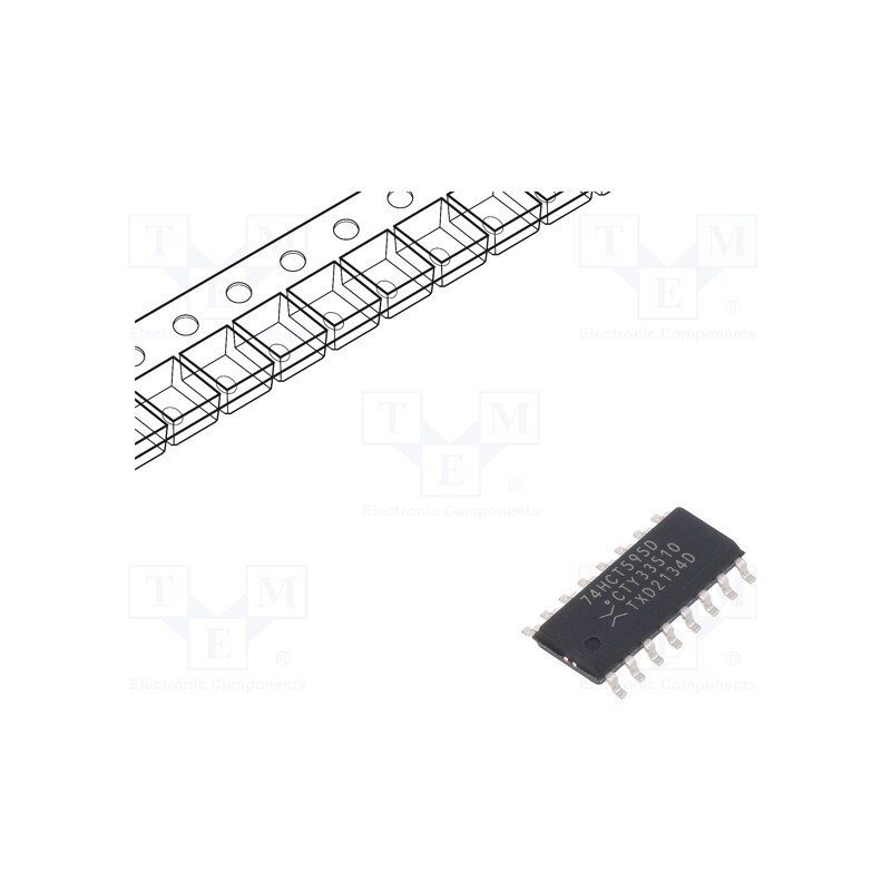 10 pcs : 74HCT595D,118 - IC: digital, CMOS,TTL, SMD, SO16, HCT, , OUT: 3-state