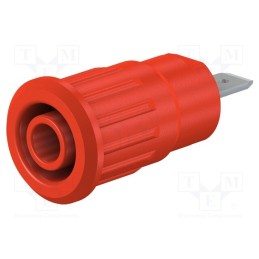 10 pcs : 49.7079-22 - Socket, 4mm banana, 24A, 1kV, Cutout: Ø12.2mm, red, nickel plated