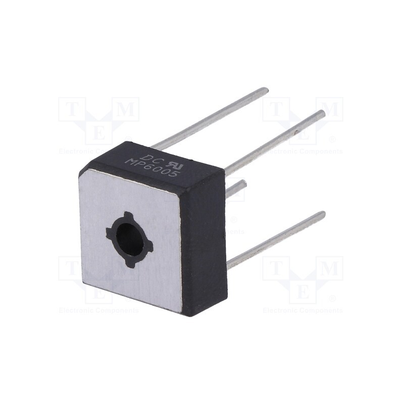 10 pcs : MP6005 - Bridge rectifier: single-phase, Urmax: 50V, If: 6A, Ifsm: 175A, MP-6
