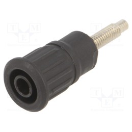 10 pcs : 49.7036-21 - Socket, 4mm banana, 32A, 1kV, black, on panel,push-in
