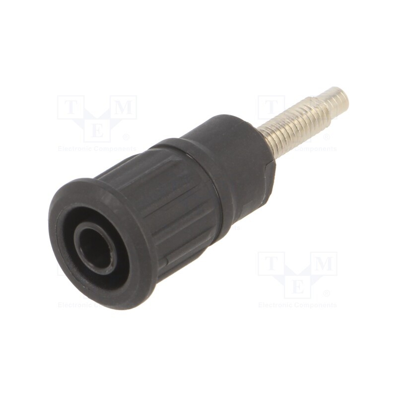 10 pcs : 49.7036-21 - Socket, 4mm banana, 32A, 1kV, black, on panel,push-in