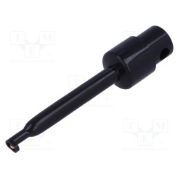 10 pcs : - Clip-on probe, hook type, 3A, 60VDC, black, Grip capac: max.1.6mm