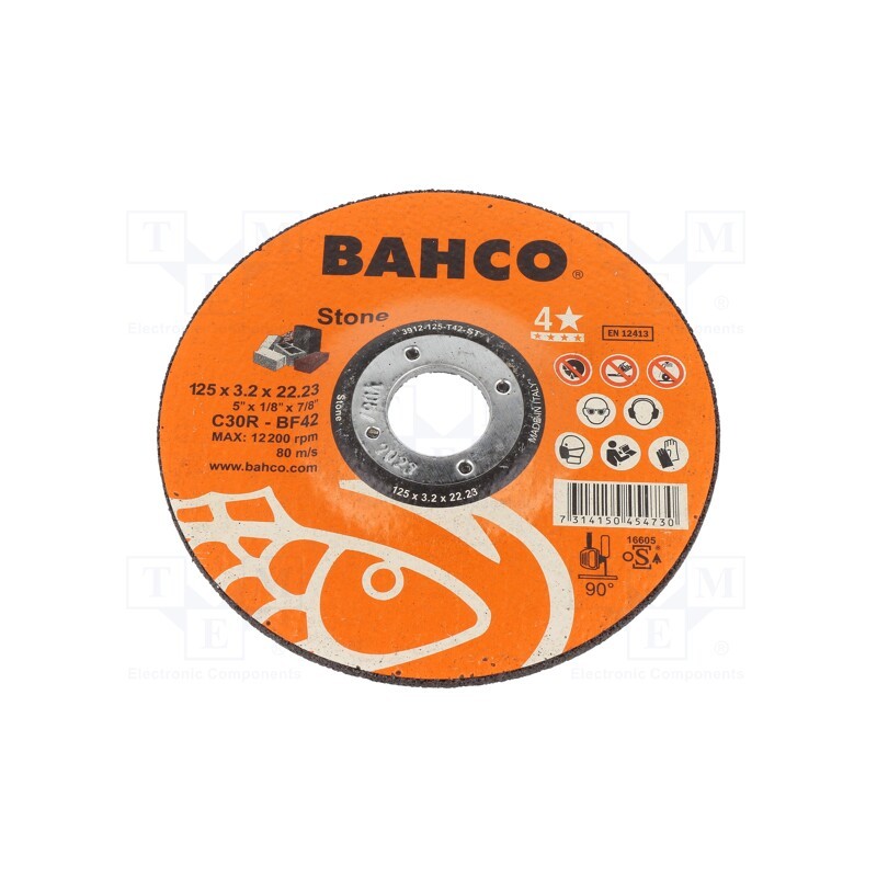 10 pcs : 3911-125-T42-M - Cutting wheel, Ø: 125mm, Øhole: 22.23mm, Disc thick: 2.5mm, steel