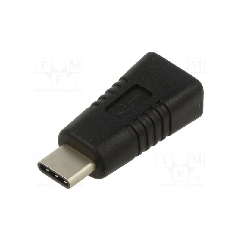 10 pcs : KABADA USB/MIUSBC AL-OEM-162 - Adapter, USB 2.0, USB B micro socket,USB C plug, black