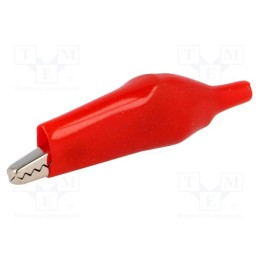 50 pcs : - Crocodile clip, 60VDC, Grip capac: max.11mm, Overall len: 54mm
