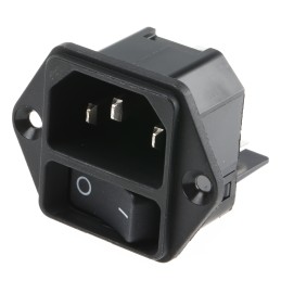 1 pcs - Schurter C14 Panel Mount IEC Connector Male, 12A, 250 V