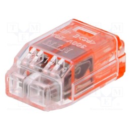 50 pcs : QLX 2-RCL - Quick splice, QLX, spring clamp, 1.5÷2.5mm2, 300V, 20A, red, ways: 1