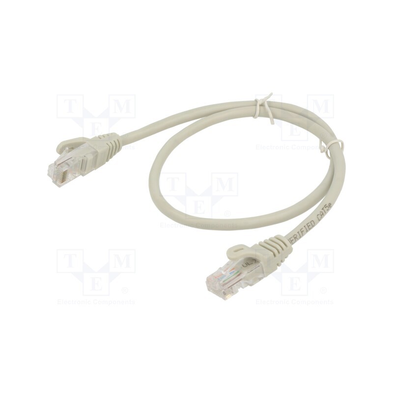 10 pcs : KABSI AL-OEM-301 - Patch cord, U/UTP, 5e, CCA, grey, 2m, RJ45 plug,both sides, 26AWG