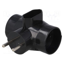 10 pcs : R-20 CZ - Connector: AC supply, splitter, 2P, Type: round,flat, black