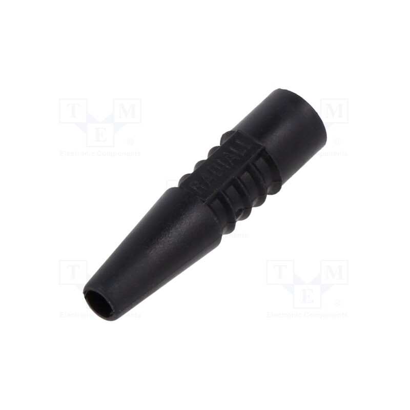 10 pcs : R280-560-000 - Strain relief, black, Application: BNC plugs, Øin: 2.6mm, L: 27mm