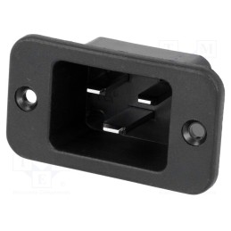 10 pcs : R-305(02) - Connector: AC supply, socket, male, 16A, IEC 60320, C20 (I), 250VDC