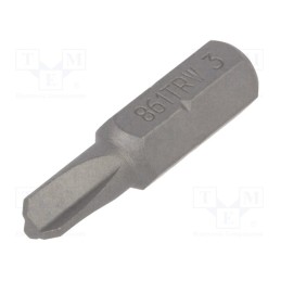 10 pcs : 861TRW/3 - Screwdriver bit, Tri-Wing®, TW3, Overall len: 25mm