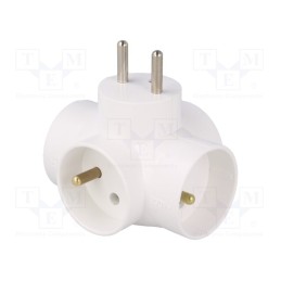 10 pcs : R-48 - Connector: AC supply, splitter, 2P+PE, Type: round,with earthing