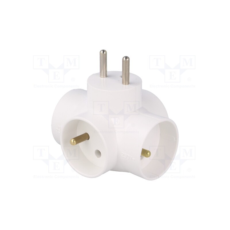 10 pcs : R-48 - Connector: AC supply, splitter, 2P+PE, Type: round,with earthing
