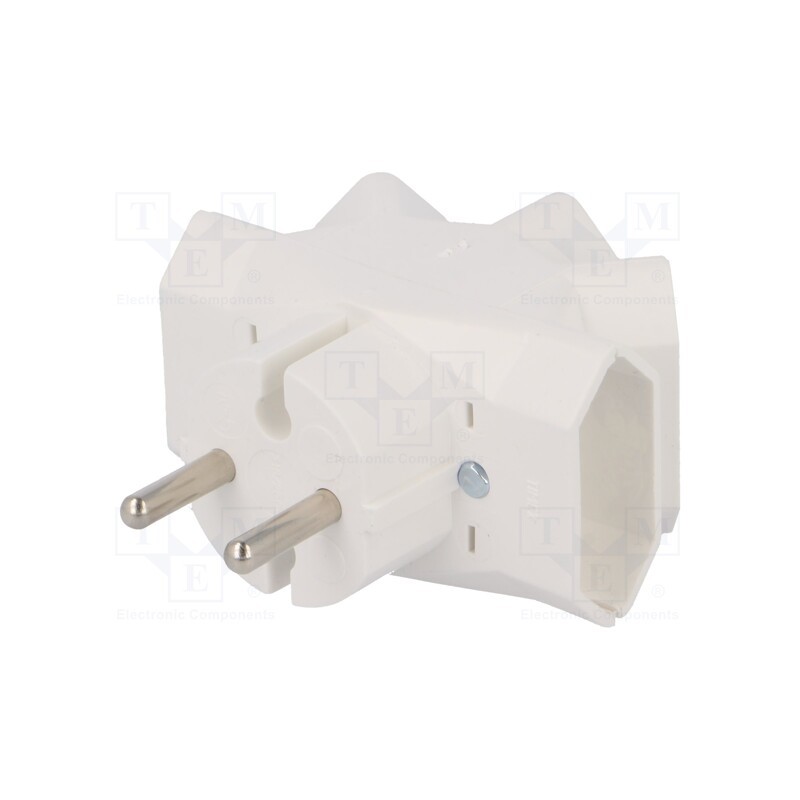 10 pcs : R-5 Z - Connector: AC supply, splitter, 2P, 250VAC, 6A, white