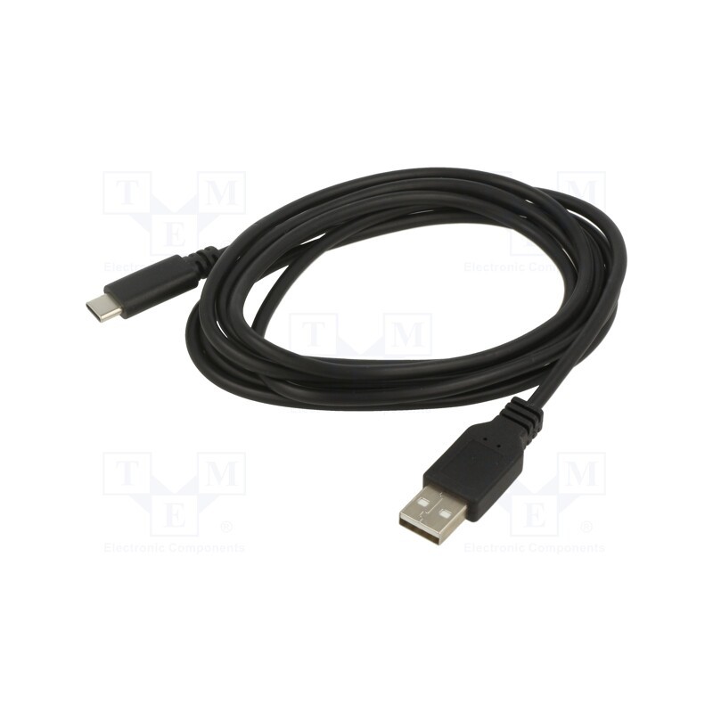 10 pcs : KABUSB2 A-C 0.5M AL-OEM-117 - Cable, USB 2.0, USB A plug,USB C plug, 0.5m, black, Core: Cu, PVC