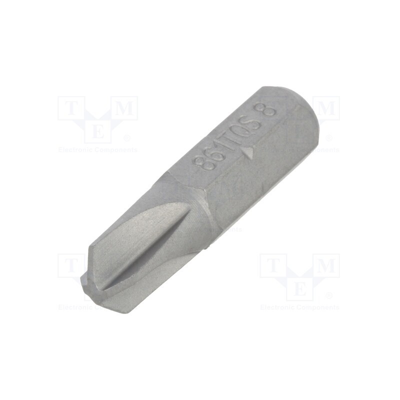 10 pcs : 861TQS/8 - Screwdriver bit, Torq-Set®, TS8, Overall len: 25mm