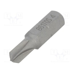 10 pcs : 861TQS/4 - Screwdriver bit, Torq-Set®, TS4, Overall len: 25mm