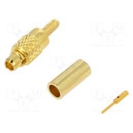 10 pcs : RF12-06-T-21-50-G - Plug, MMCX, male, straight, 50Ω, RG178U, soldering,crimped, PTFE