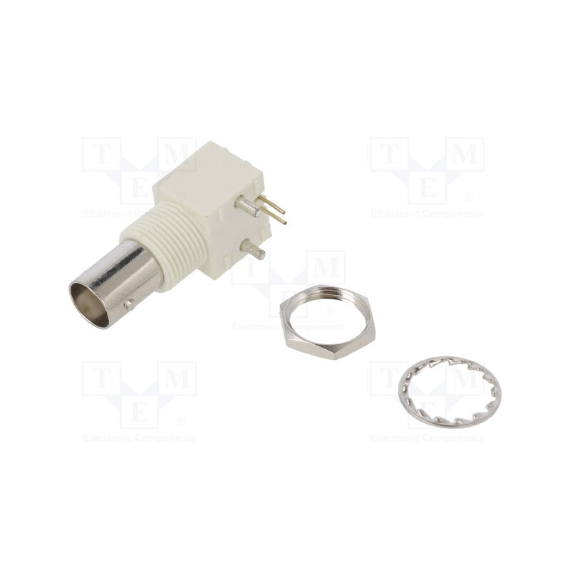 10 pcs : RF1-500-6 - Socket, BNC, female, angled, 50Ω, THT, for panel mounting,on PCBs