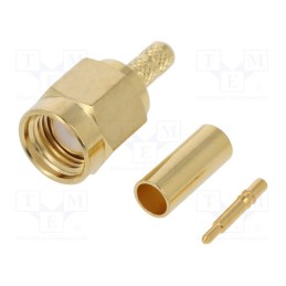 10 pcs : RF2-02B-T-02-50-G - Plug, SMA, male, straight, LMR100,RG174,RG316, crimped, for cable