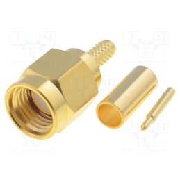 10 pcs : RF2-02-T-02-50-G - Plug, SMA, male, straight, RG174,RG188,RG316, crimped, for cable