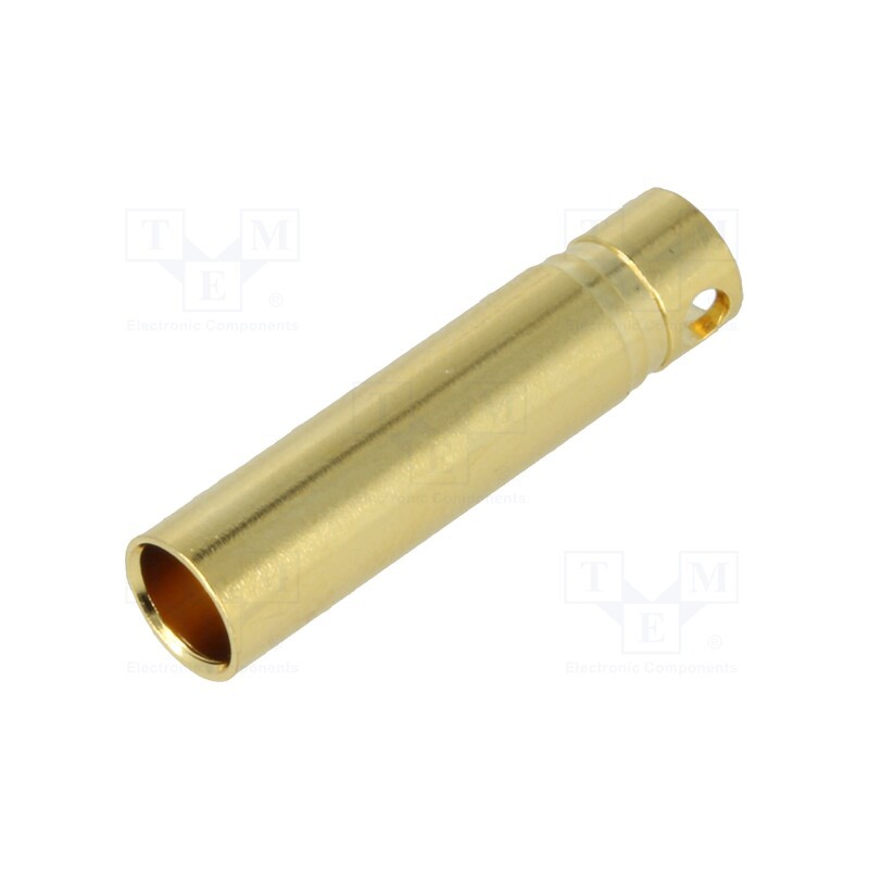 50 pcs : - Socket, 4mm banana, 32A, non-insulated, 1.2mΩ, 12AWG