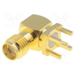 10 pcs : RF2-03-T-00-50-G - Socket, SMA, female, angled 90°, THT, PTFE, gold-plated