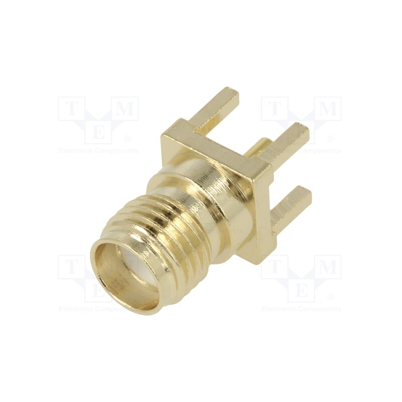10 pcs : RF2-04-T-00-50-G - Socket, SMA, female, straight, THT, on PCBs, PTFE, gold-plated