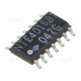 10 pcs : NTE4016BT - IC: analog switch, multiplexer, Ch: 4, Outputs: 1, SO14, 3÷18VDC