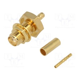 10 pcs : RF2-06A-T-02-50-G - Socket, SMA, female, straight, LMR100,RG174,RG316, crimped, PTFE