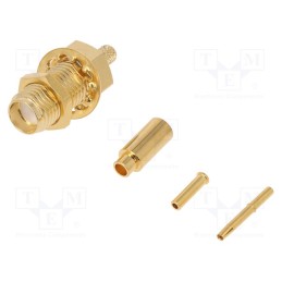 10 pcs : RF2-06A-T-21-50-G - Socket, SMA, female, straight, RG178(A,B), crimped, PTFE