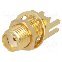 10 pcs : RF2-145A-T-17-50-G-HDW - Socket, SMA, female, card edge, straight, SMT, for panel mounting