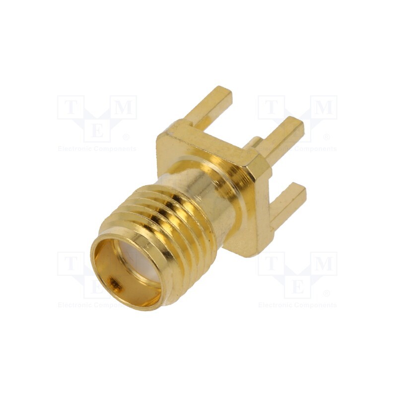 10 pcs : RF2-19A-T-00-50-G - Socket, SMA, female, straight, THT, on PCBs, PTFE, gold-plated