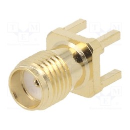 10 pcs : RF2-19A-T-00-50-G - Socket, SMA, female, straight, THT, on PCBs, PTFE, gold-plated