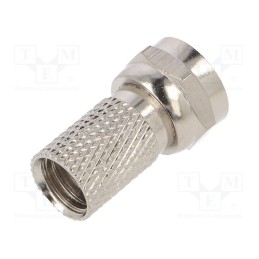 10 pcs : RF4-89-X-05-75 - Plug, F, male, straight, RG6, Ømax: 6.5mm, twist-on, for cable