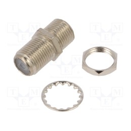 10 pcs : RF4-90-D-00-75-HDW-A13505 - Coupler, F socket,both sides, with mounting nut,with washer