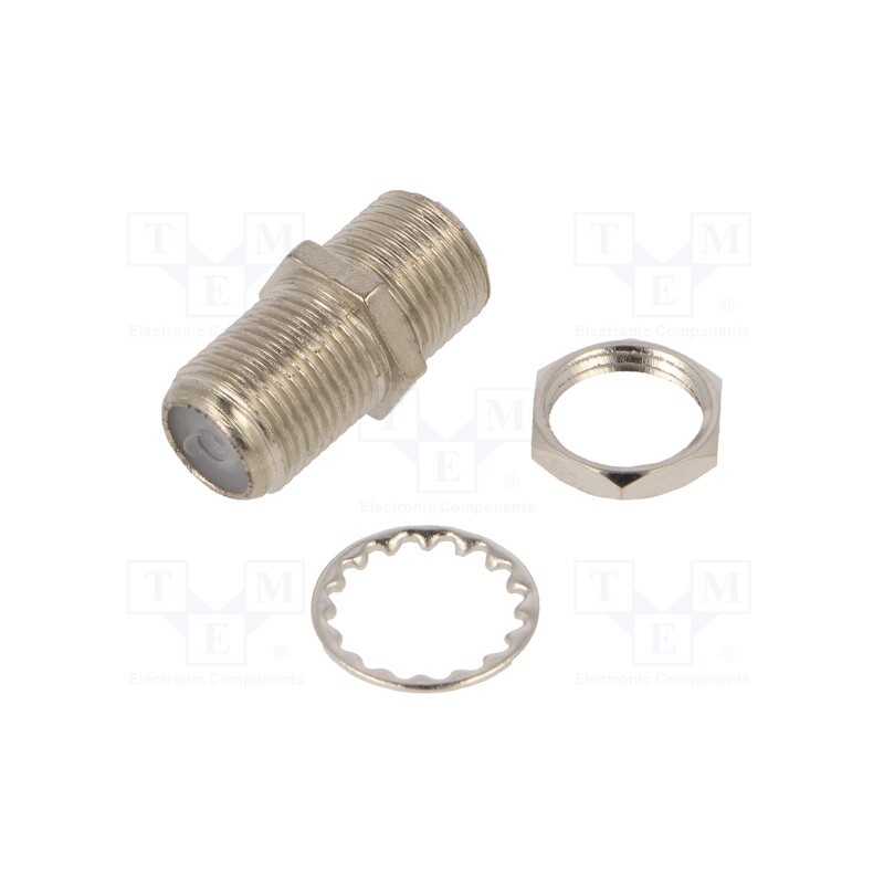 10 pcs : RF4-90-D-00-75-HDW-A13505 - Coupler, F socket,both sides, with mounting nut,with washer