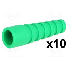 10 pcs : RG58SRB-G - Strain relief, RG58, green, Application: BNC plugs, 10pcs.