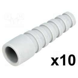 10 pcs : RG58SRB-LG - Strain relief, RG58, grey, Application: BNC plugs, 10pcs.