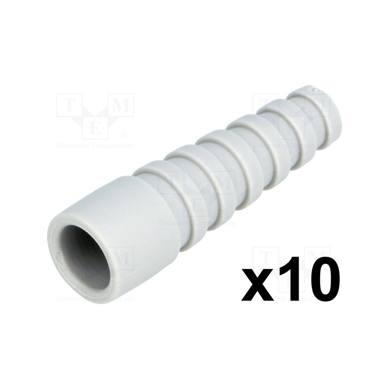 10 pcs : RG58SRB-LG - Strain relief, RG58, grey, Application: BNC plugs, 10pcs.