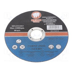 10 pcs : CI12510 - Cutting wheel, Ø: 125mm, Øhole: 22mm, Disc thick: 1mm
