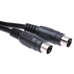 1 pcs - RS PRO Male 4 Pin mini-DIN to Male 4 Pin mini-DIN Black DIN Cable 2m