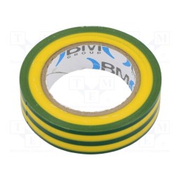 20 rol : BMESB1510GV - Tape: electrical insulating, W: 15mm, L: 10m, Thk: 0.15mm, PVC film