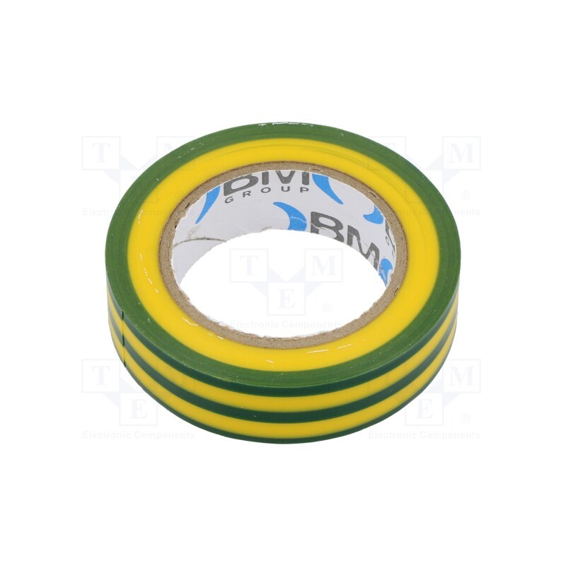 20 rol : BMESB1510GV - Tape: electrical insulating, W: 15mm, L: 10m, Thk: 0.15mm, PVC film